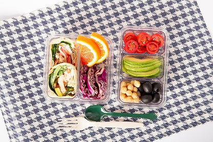 Airtight Food Storage Container with Lid(26.4 oz, 2 Removable Boxes) - Tritan 100% | BPA-Free | Candy and Nuts Organizer| Fruits, Vegetables, Snacks | Travel, Party and Picnic | Meal Prep| Lunch box