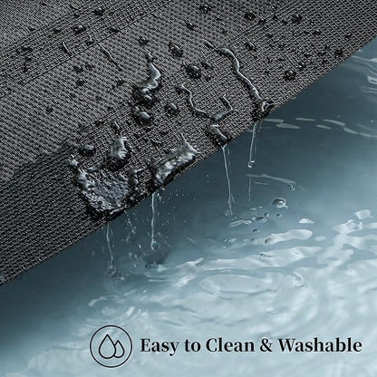 Leetaltree Black Frame Placemats Set of 8 - Heat Resistant Non-Slip Place mats for Dining Table, Washable Durable PVC Vinyl Woven Table Mats（Black Frame, 8）