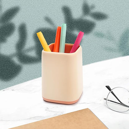 ZUFECY Pencil Holder, Makeup Brush Holder Desktop Organizer Storage Case Scandinavian Design for School Home Office Supplies (Pink)