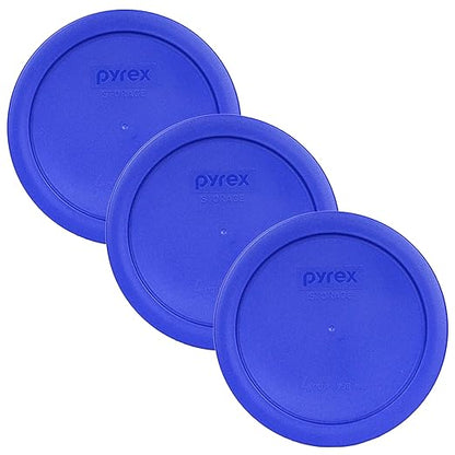 Pyrex 7201-PC 4-Cup Cadet Blue Food Storage Replacement Lid (3-Pack) - Made in USA