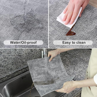 Homaxy Faux Leather Heat Resistant Placemats for Dining Table Set of 6, Waterproof Wipeable Washable PU Table Mats, Easy to Clean Anti-Slip Place Mats, 11.8" x 17", Black & White
