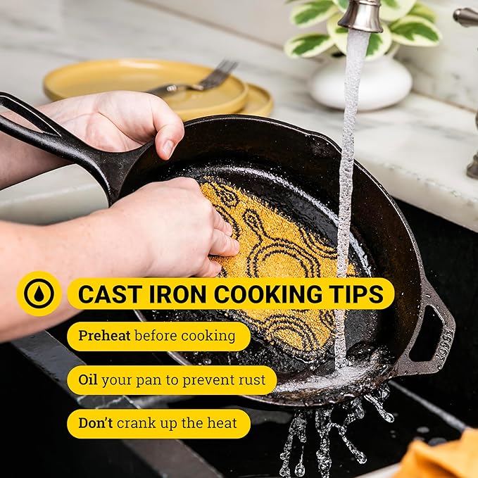 Lodge Seasoned Cast Iron Skillet Set - PFAS-Free, Non-Toxic Cookware - Use with an Oven, Stove, Grill, or Campfire - Naturally Non-Stick & Oven Safe - 8, 10.25 & 12 Inches
