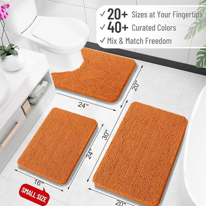 OLANLY Large Bathroom Rugs 40x24, Extra Soft Absorbent Chenille Bath Rugs, Rubber Backing Quick Dry, Machine Washable Bath Mats for Bathroom Floor, Tub and Shower, Home Decor Accessories, Clay