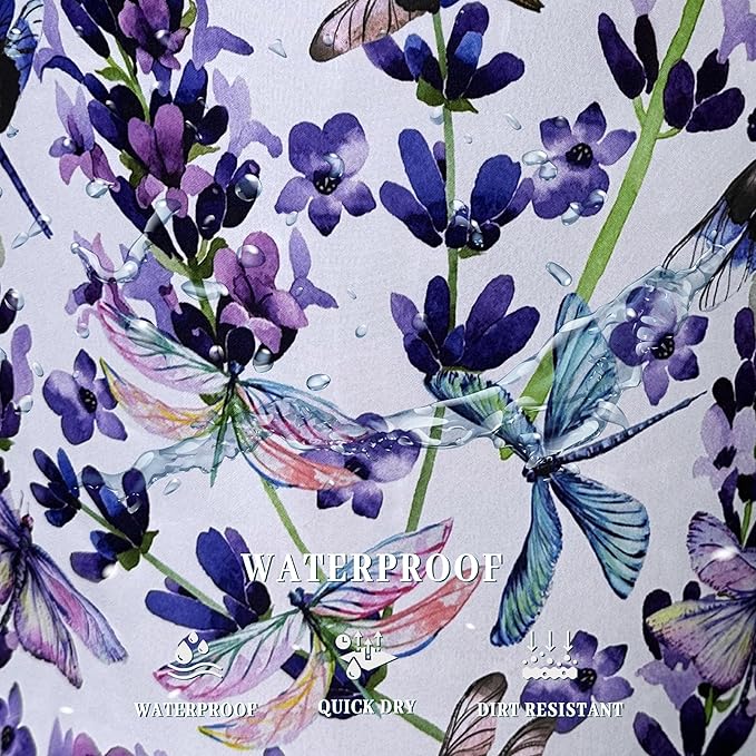 Dragonfly Laundry Basket Foldable With Handles Purple Floral Tote Bag Oxford Cloth Colorful Laundry Hamper Clothes Storage Bucket Toy Organizer For Bathroom/Laundry/Bedroom 18.9" x 16.5 "
