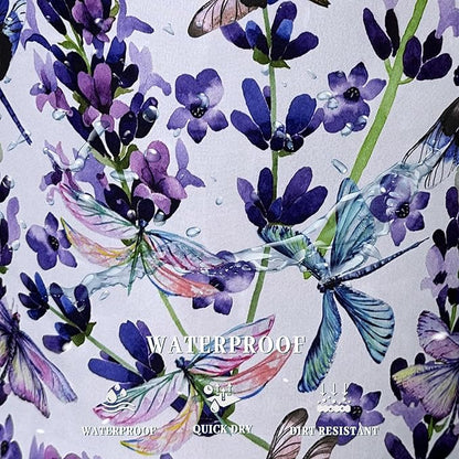 Dragonfly Laundry Basket Foldable With Handles Purple Floral Tote Bag Oxford Cloth Colorful Laundry Hamper Clothes Storage Bucket Toy Organizer For Bathroom/Laundry/Bedroom 18.9" x 16.5 "