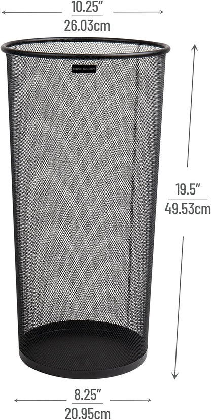 Mind Reader Umbrella Stand, Multi-Purpose Mesh Storage Stand, Organizer for Office and Entryway, Metal Mesh, Black