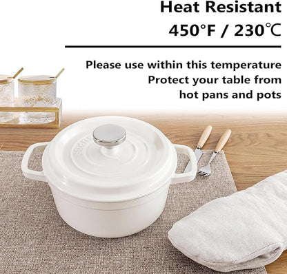 Home Brilliant Linen Placemats Set of 4 Heat Resistant Dining Table Cloth Place Mats Kitchen Table Mats Placemats Table Spring Decor, Natural Linen