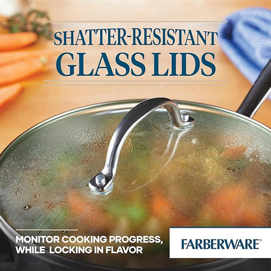 Farberware Millennium Stainless Steel Pots and Pans Set, 10-Piece Induction Cookware Set, Silver