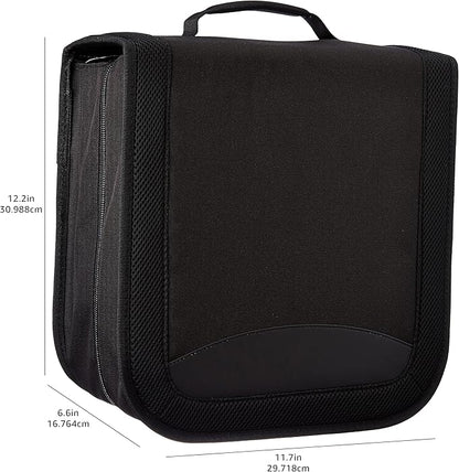 Amazon Basics Polyester CD/DVD Portable Storage Binder,400-capacity,Black,(Pack of 3)