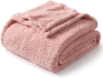 Exclusivo Mezcla Fleece Twin Size Bed Blanket, Ultra Soft, Lightweight and Fuzzy Dusty Pink Blanket for Women, Home Decor, 60x80 Inches
