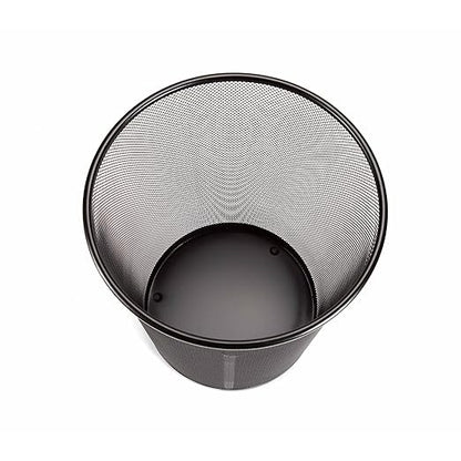 Seville Classics 2-Pack Steel Mesh Round Trashcan Wastebasket for Trash or Recycle in The Home, Office, or Garage, Black, 6 Gallon