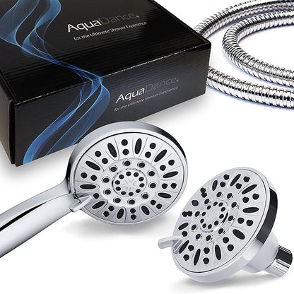 AquaDance Total Chrome Premium High Pressure 48-setting 3-Way Combo for The Best of Both Worlds – Enjoy Luxurious 6-setting Rain Shower Head and 6-Setting Hand Held Shower Separately or Together
