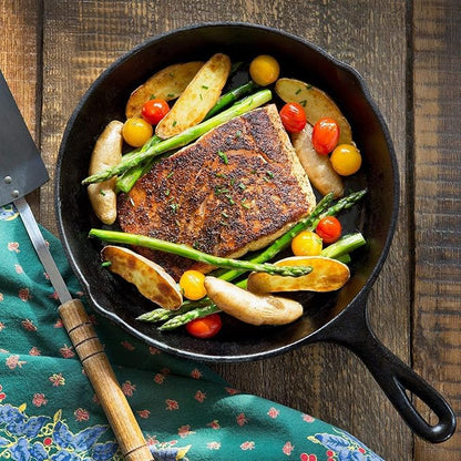 Cast Iron Skillet 3-Piece Set - Heavy-Duty Professional Restaurant Chef Quality Pre-Seasoned Pan Cookware Set - 10", 8", 6" Pans - For Frying, Saute, Cooking, Pizza & More,Black