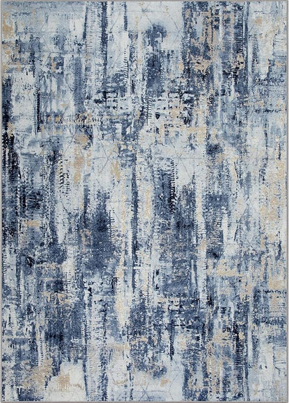 4x6 Area Rugs Washable Rug: Modern Abstract Living Room Rug Soft Anti-Skid Thin Carpet Indoor Floor Non-Shedding Carpets for Bedroom Dining Room Farmhouse Nursery Home Office - Blue Gold
