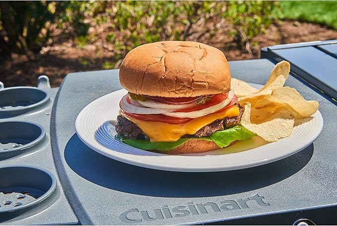 Cuisinart Smash Burger Kit, Cast Iron Press, Spatula, Seasoning Shaker and Patty Papers for Perfect Cookouts, Barbecues and Tailgates