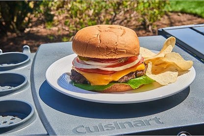 Cuisinart Smash Burger Kit, Cast Iron Press, Spatula, Seasoning Shaker and Patty Papers for Perfect Cookouts, Barbecues and Tailgates