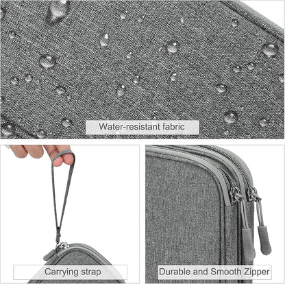 FYY Electronic Organizer, Travel Cable Organizer Bag Pouch Electronic Accessories Carry Case Portable Waterproof Double Layers Storage Bag for Cable, Cord, Charger, Phone, Medium Size, Dark Grey
