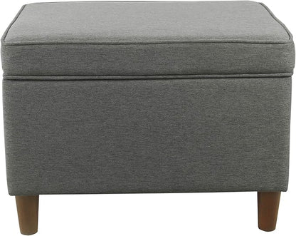 Spatial Order Home Decor | Dinah Collection Modern Storage Ottoman | Ottoman with Storage for Living Room & Bedroom (Cool Light Gray)