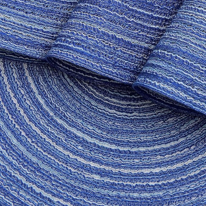 SHACOS Round Braided Placemats Set of 8 Round Table Mats for Dining Tables Washable Fabric Kitchen Table Place Mats (Blue White, 8)
