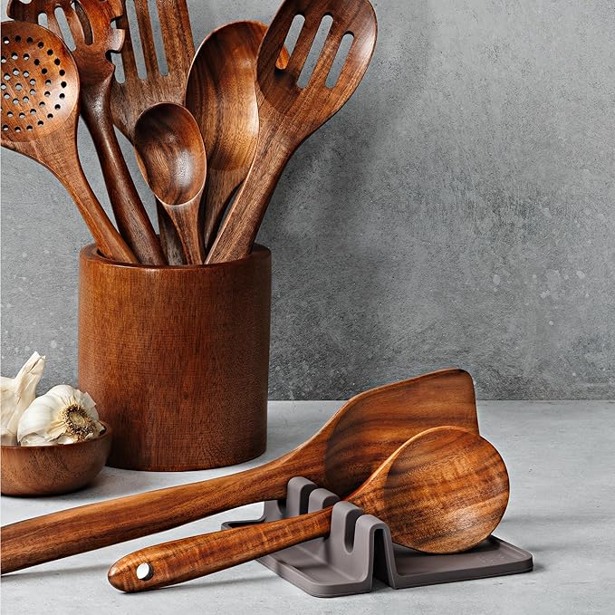 Zulay Kitchen Spoon Rest for Multiple Utensils High Heat-Resistant Silicone Drip Pad, BPA-Free Spoon Holder for Stove Top, Kitchen Gadget Holder for Ladles, Tongs, Cooking Spatula - Makes Great Gift