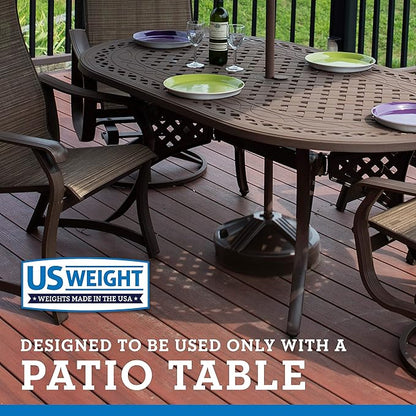 US Weight Durable 50 Pound Fillable Umbrella Base Designed to be Used with a Patio Table