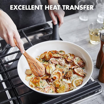 GreenPan Rio 8" and 10" Frying Pan Skillet Set, PFAS-Free, Healthy Ceramic Nonstick Cookware, Stay-Cool Bakelite Handles, Dishwasher Safe, Easy Clean, Durable Performance, Black