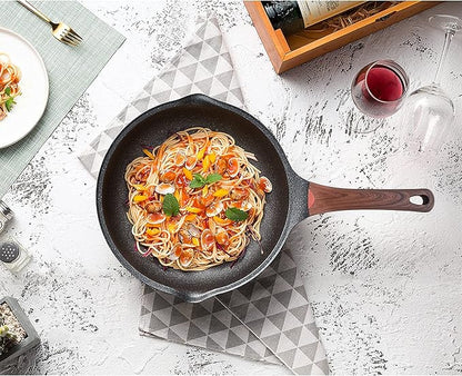 Vinchef Nonstick Deep Frying Pan Skillet with Lid, 11in/5Qt Saute Pan, German 3C+ Ceramic Coating Technology, Heat Indicator, Induction Compatible