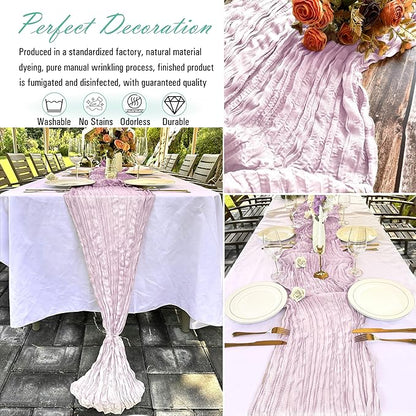 8 Pack Light Pink Cheesecloth Table Runner 22 x 108 inch Gauze Cheese Cloth Table Runner Bulk for Rustic Wedding Baby Shower Birthday Party Boho Table Decor