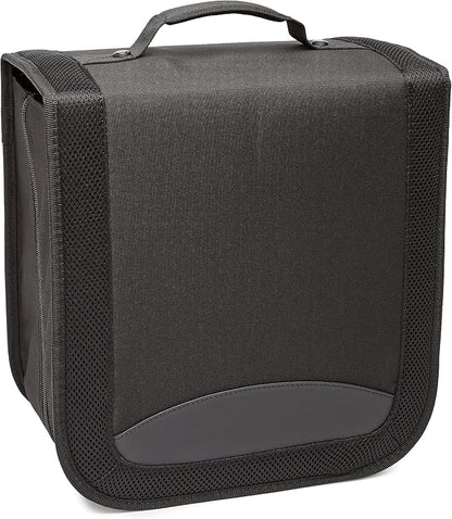 Amazon Basics Polyester CD/DVD Portable Storage Binder with Handle, 400-Capacity, Black