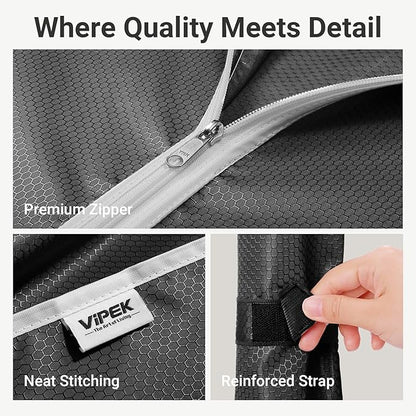 VIPEK Classic V6C Heavy Duty 5 Tiers Wire Garment Rack Large Size Wardrobe Closet Black Metal Clothing Rack with Black Oxford Fabric Cover, 70.1" L x 17.3" W x 76.4" H, Max Load 870 LBS