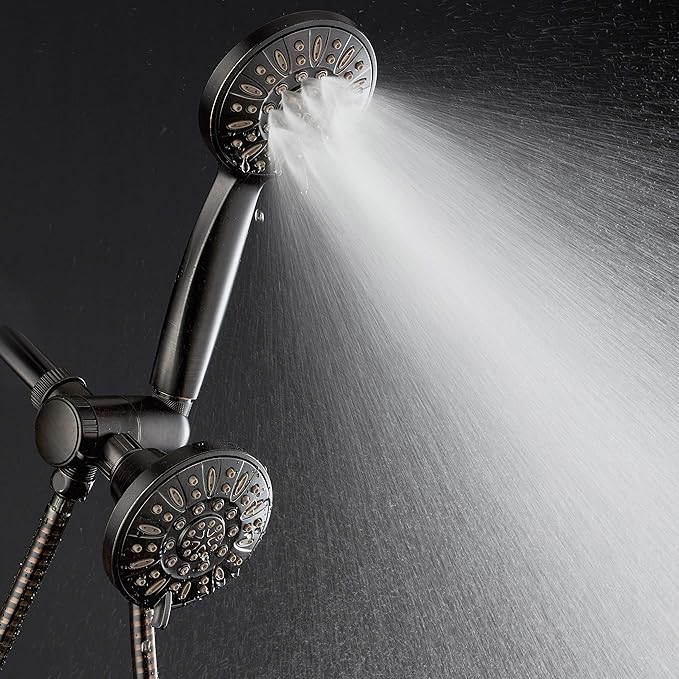 AquaDance Oil Rubbed Bronze Premium High Pressure 48 3-Way Combo for The Best of Both Worlds – Enjoy Luxurious Rain Head and 6-Setting Hand Held Shower Separately or Together
