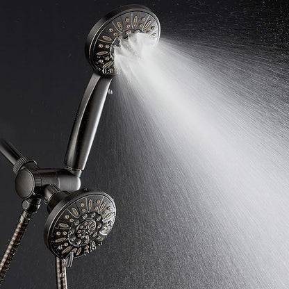 AquaDance Oil Rubbed Bronze Premium High Pressure 48 3-Way Combo for The Best of Both Worlds – Enjoy Luxurious Rain Head and 6-Setting Hand Held Shower Separately or Together