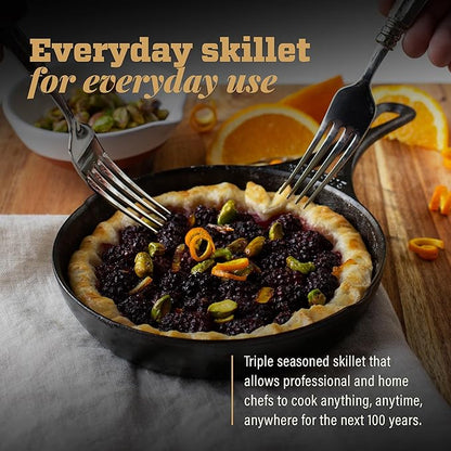 Lodge Blacklock 7" Triple Seasoned Cast Iron Skillet - Lightweight - Easy Cleanup - Premium Cookware