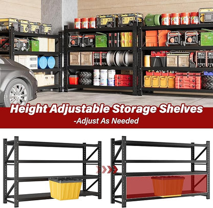 5000LBS Heavy Duty Garage Shelving Units,60" Wide & Deep Storage Shelves,Metal Garage Shelves,Large Storage Rack,Steel Shelf,Industrial Shelving for Shop,Warehouse,Basement,60" W x 24" D x 70" H