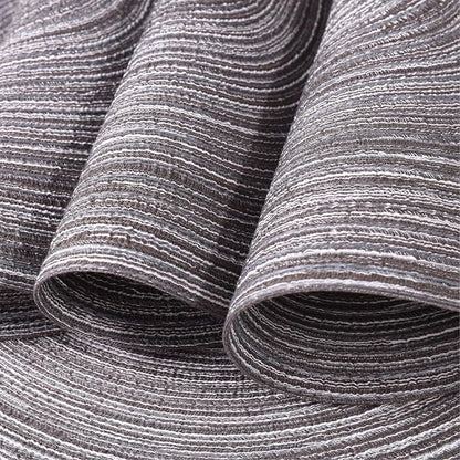 SHACOS Round Placemats Set of 4 Round Braided Placemats 15 inch Cotton Polyester Woven Table Placemats for Dining Table Holiday Party (Black Grey, 4)