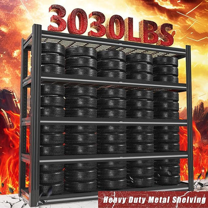 VDEVY 48" W x 72" H x 24" D Garage Shelving Heavy Duty,5 Tier Adjustable Metal Shelves Storage Rack,3030 LBS Large Industrial Shelving Unit for Basement,Warehouse,Garage Organization