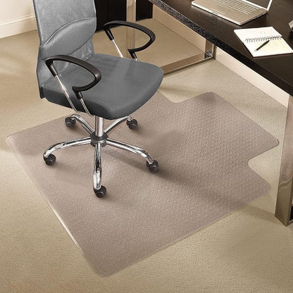 Staples Office Chair Mat, Clear Floor Mats with Lip, Medium-Pile Carpets, Extended Under-Desk Coverage, 45" x 53'' Inch, Smooth Glide