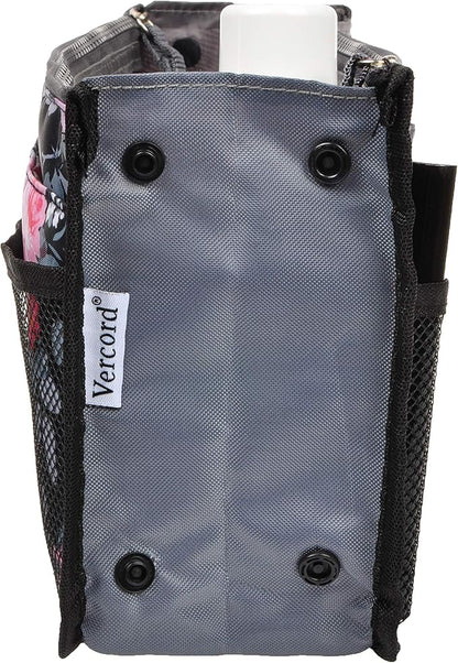 Vercord Purse Organizer Insert for Handbags Bag Organizers Inside Tote Pocketbook Women Nurse Nylon 13 Pockets Peony Flowers Small
