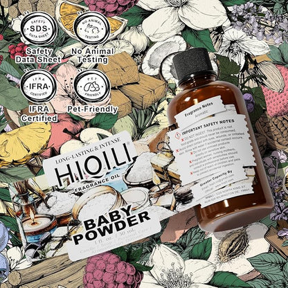 HIQILI Baby Powder Fragrance Oil丨1 Fl Oz | for Body Oils, Laundry Detergent, Soap, Perfumes & Candle Making, and Home Diffusers Use