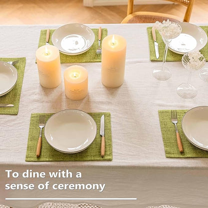 Home Brilliant Green Placemat Set of 6 Washable Place Mats Placemats Heat Resistant Table Mats for Wooden Table Dinner Spring Decor, Lime Green