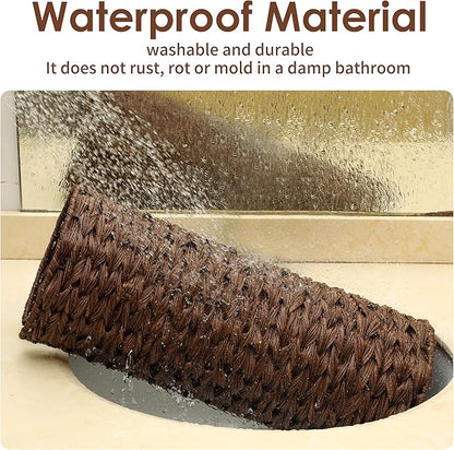 4 Mega Rolls Extra Toilet Paper Storage with Lid, Waterproof Plastic Wicker Toilet Paper Holder Basket Stand, Decorative Boho Covered Enclosed Toilet Tissue Organizer for Bathroom, Brown