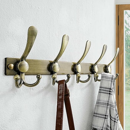 Dseap Coat Rack Wall Mount 2.0 Pro: Heavy Duty 300% Thicker, 16" Stud Mount, Stainless Steel Wall Coat Hooks Hanger for Clothes Jackets Hats Entryway Closet, MaxStrong Series, Antique Bronze