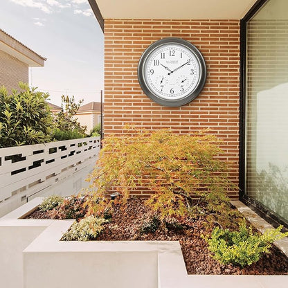 La Crosse Technology Atomic Analog Clock with Temperature and Humidity, 18" Dia. (404-00237)