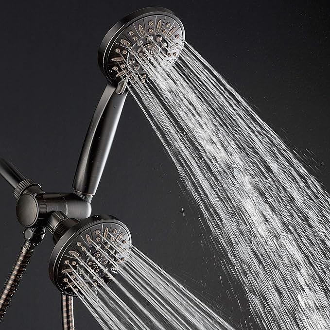 AquaDance Oil Rubbed Bronze Premium High Pressure 48 3-Way Combo for The Best of Both Worlds – Enjoy Luxurious Rain Head and 6-Setting Hand Held Shower Separately or Together