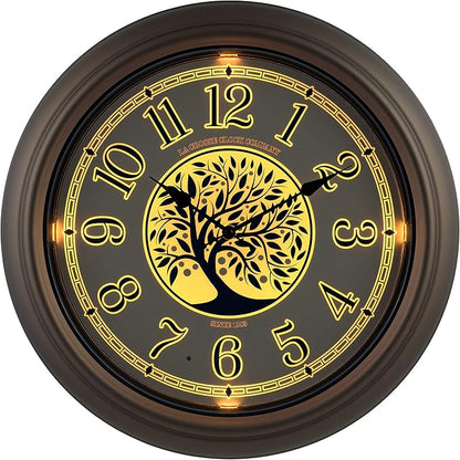La Crosse Technology Indoor/Outdoor Lighted Dial Analog Quartz Wall Clock, 18" Dia. (403-3246BR)