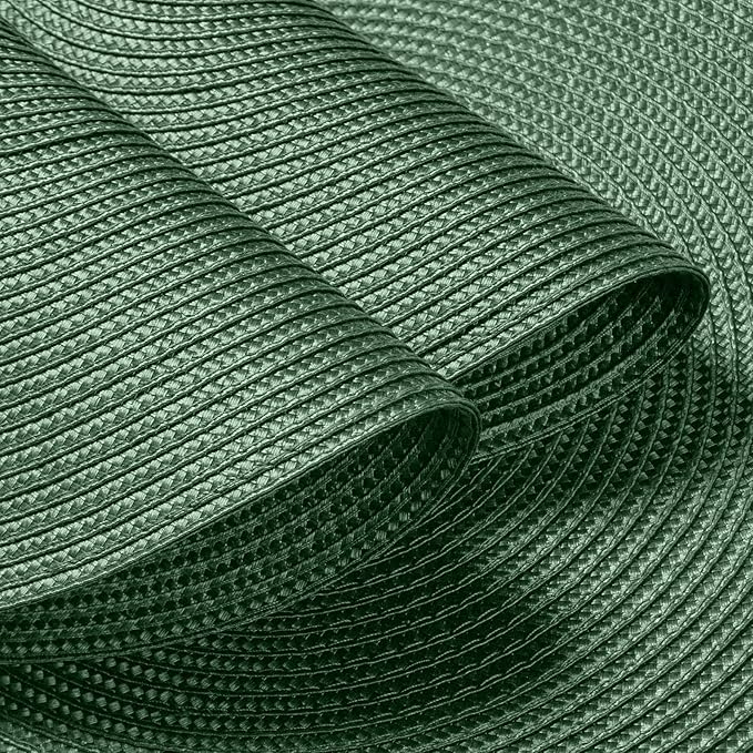 FunWheat Round Braided Placemats Set of 4 Table Mats for Dining Tables Woven Washable Non-Slip Place mats 15inch (Green, 4pcs)