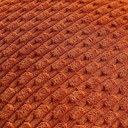 Set of 4 Burnt Orange Decorative Throw Pillow Covers 16x16 Inch Corduroy Pillow Covers for Bed Couch Sofa Living Room Soft Square Cushion Cases