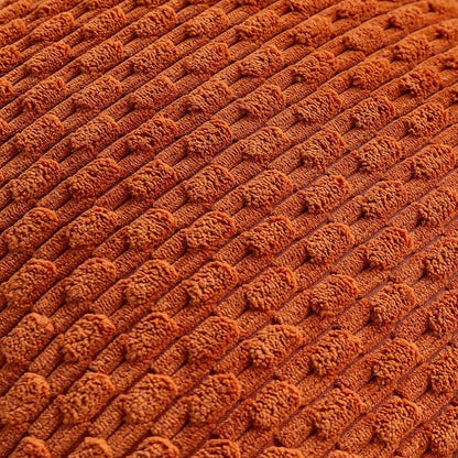 Set of 4 Burnt Orange Decorative Throw Pillow Covers 22x22 Inch Corduroy Pillow Covers for Bed Couch Sofa Living Room Soft Square Cushion Cases