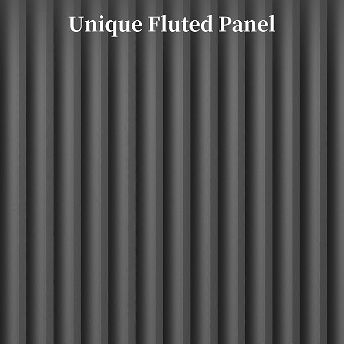 Fluted Sideboard Buffet Cabinet with Storage and Large Drawers, 55" Credenza Storage Cabinet for Living Room & Entryway, Farmhouse Buffet Table with Adjustable Shelves, Console Cabinet, Balck