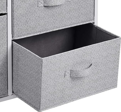 Amazon Basics Bedroom Closet Organizer with 5-Fabric Storage Drawers for Clothes Storage, White
